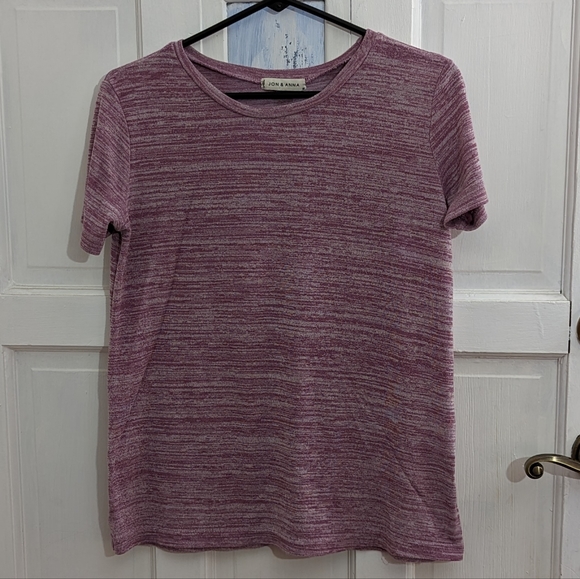 Jon & Anna Variegated Purple Sweater Tee - Picture 1 of 5